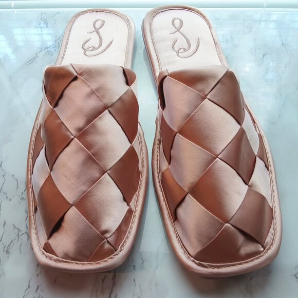 Sam Edelman Womens Satin Woven Closed Toe Slide On Slip On Flat Sandal Slippers - Picture 3 of 11